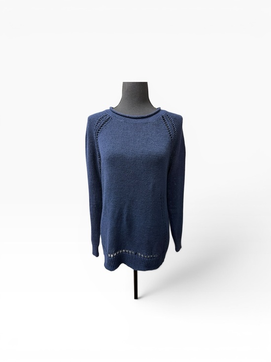 J. Crew Sweaters - J.Crew Navy Knit Sweater Medium Cotton Blend Crewneck Lightweight Classic